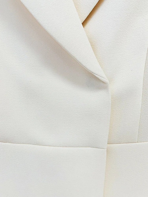 Dámske saká s prackou, nohavicové kostýmy z roku 2023, nové dizajnérske, mliečne biele, na ples, obchodné oblečenie, 2-dielny oblek, zvonové nohavice, set