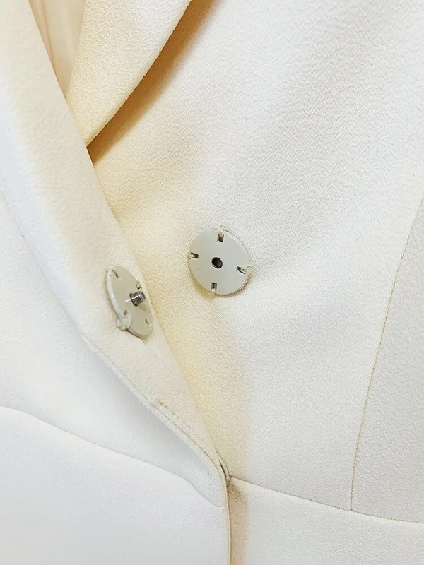 Dámske saká s prackou, nohavicové kostýmy z roku 2023, nové dizajnérske, mliečne biele, na ples, obchodné oblečenie, 2-dielny oblek, zvonové nohavice, set