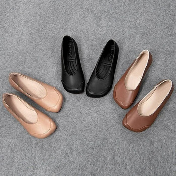 2022 Нови дамски плоски обувки с опростен дизайн Меки дамски обувки с квадратни пръсти Винтидж плоски дамски ежедневни обувки тип лодка Ретро обувки за свободното време Момиче
