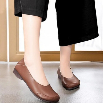 2022 Νέα γυναικεία ίσια παπούτσια με απλή σχεδίαση Μαλακά γυναικεία τετράγωνα παπούτσια Vintage γυναικεία παπούτσια για σκάφος ρετρό παπούτσια αναψυχής για κορίτσι