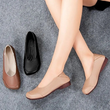 2022 Нови дамски плоски обувки с опростен дизайн Меки дамски обувки с квадратни пръсти Винтидж плоски дамски ежедневни обувки тип лодка Ретро обувки за свободното време Момиче