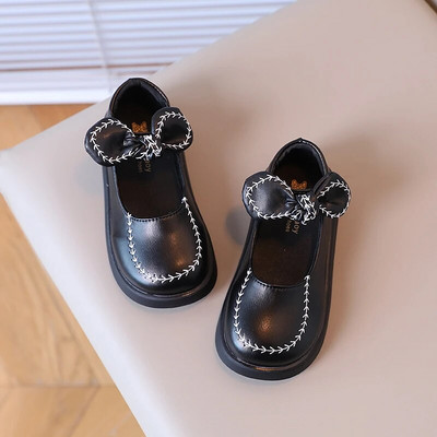 Nove jednostavne ležerne cipele za djevojčice iz 2023., isporuka s mašnom za okrugle prste, slatke dječje kožne cipele koje se ne kližu, dječja modna korejska