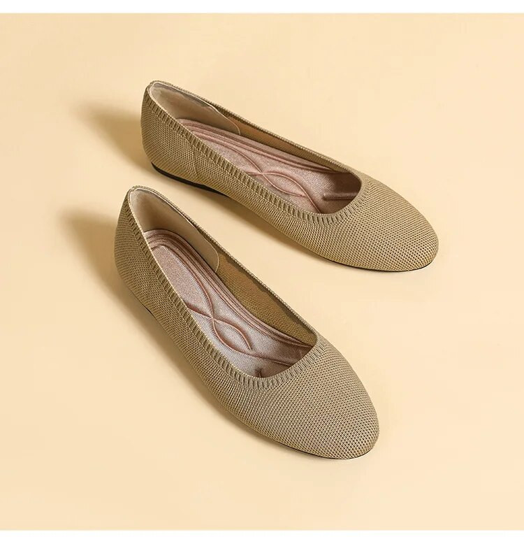 Proljetne i jesenske ženske ravne cipele 2023. Nova modna pletena tkanina Cipele s okruglom glavom i plitkim ustima Protuklizni potplat Radne cipele