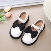 2023. Nove jednostavne, svestrane, mekane mašne, crne dječje kožne cipele na kuku i petlju, dječje mekane cipele za princeze, školske cipele s isporukom u paketu