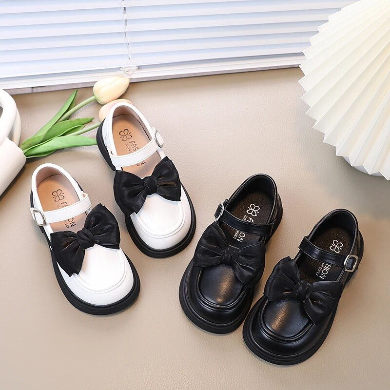 2023. Nove jednostavne, svestrane, mekane mašne, crne dječje kožne cipele na kuku i petlju, dječje mekane cipele za princeze, školske cipele s isporukom u paketu