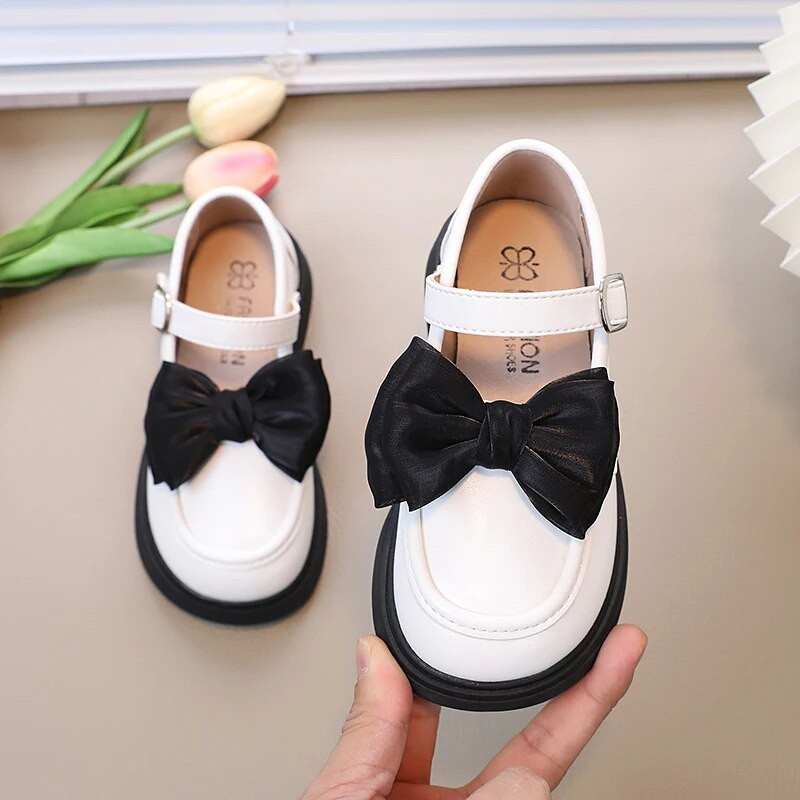 2023. Nove jednostavne, svestrane, mekane mašne, crne dječje kožne cipele na kuku i petlju, dječje mekane cipele za princeze, školske cipele s isporukom u paketu