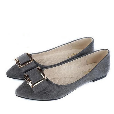 BEYARNE Ženske klasične visoke kvalitete, lagane proljetne ravne cipele Ženske špicaste cipele s metalnom kopčom Crne uredske cipele Zapatos De