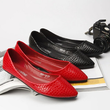 Ежедневни плоски обувки тип лодка за жени с остри пръсти Дамски обувки с приплъзване Мокасини Едноцветни дишащи плитки Zapatos Para Mujeres
