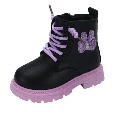 Jauni pavasara un rudens korejiešu stila princešu bērnu ādas zābaki 2023. gada modes daudzpusīgi, meiteņu zābaki, izšuvumi, bērnu ikdienišķi