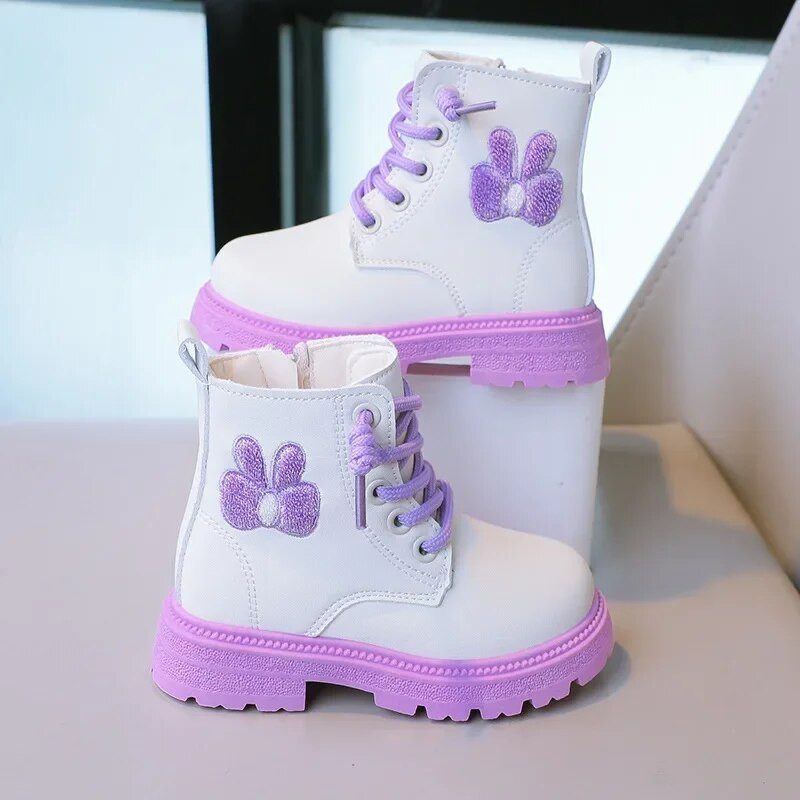 Jauni pavasara un rudens korejiešu stila princešu bērnu ādas zābaki 2023. gada modes daudzpusīgi, meiteņu zābaki, izšuvumi, bērnu ikdienišķi