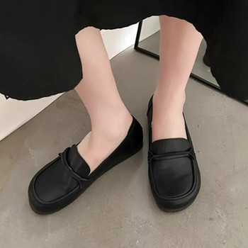 Νέα γυναικεία loafers μαύρα slip σε δερμάτινα παπούτσια Γυναικεία φλατ Λευκά αθλητικά παπούτσια Casual παπούτσια Άνοιξη φθινόπωρο Boat παπούτσια για γυναίκες 1563N