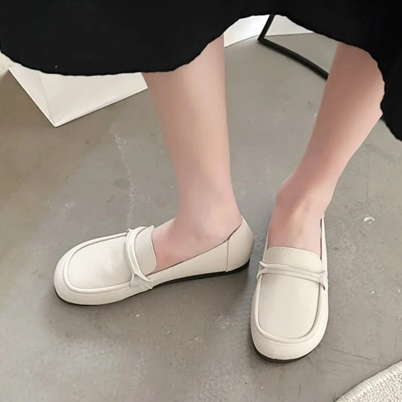 Jauni Sieviešu Loafers Melni Slip on Ādas Kurpes Sieviešu Plakanas Baltas Sneaker Ikdienas apavi Pavasara Rudens Laivu Apavi sievietēm 1563N