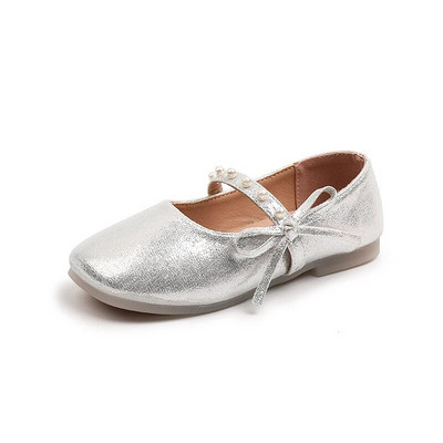 2023. aasta uued pehmed printsessikingad Hõbedased lastemood Mary Janes pidulikeks pulmaetendusteks Mitmekülgne vibu, laste jalatsid, tüdrukud, pärlid