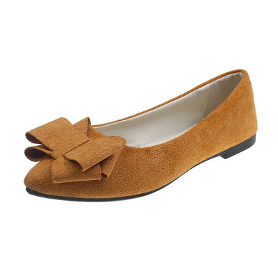 Cipők női íj Női lapos, zsugorított, sekély szájú hegyes lapos cipők női tavaszi nyár koreai stílusú női cipők