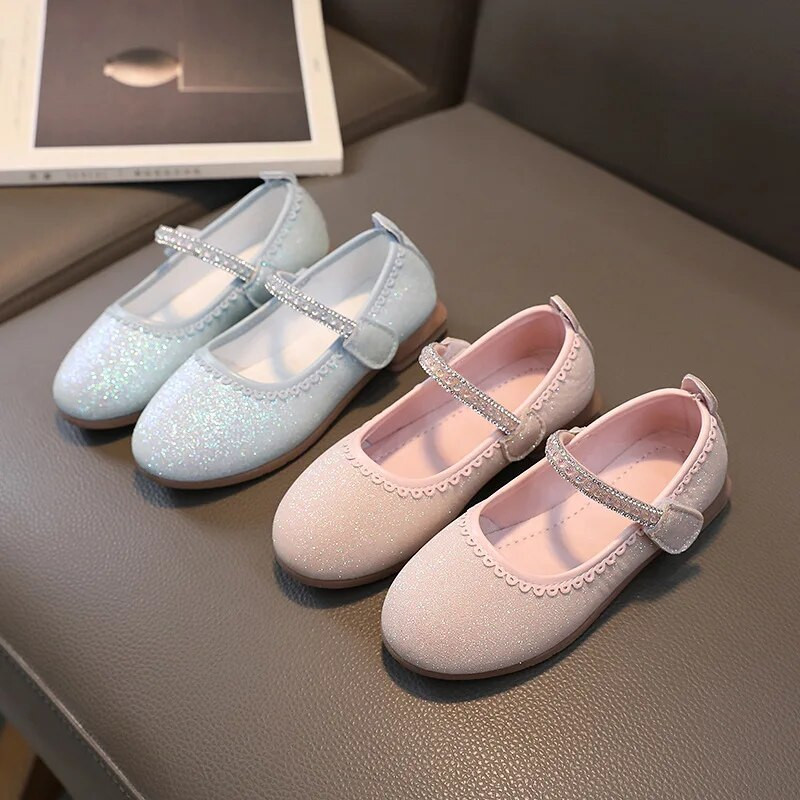 2023. gada jaunas vienkāršas meitenes, Mērija Džeinsa ballīšu kāzu šoviem Rhinestones, mīļi bērni, modes ādas apavi, platforma Princeses dzīvoklis