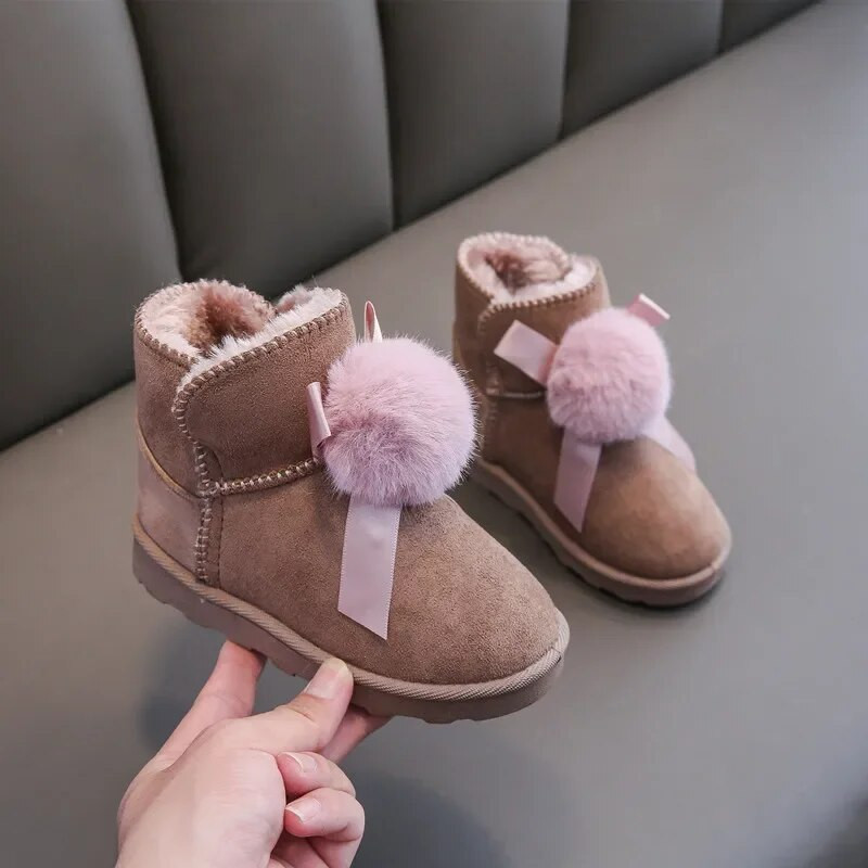 Взуття Дитяче Зимаkid sniega zābaki ziemas meitenes zābaki zēnam plīša kokvilnas apavi Jauki mazuļu silti mazuļu apavi meitenei Kid Bota Para Niña