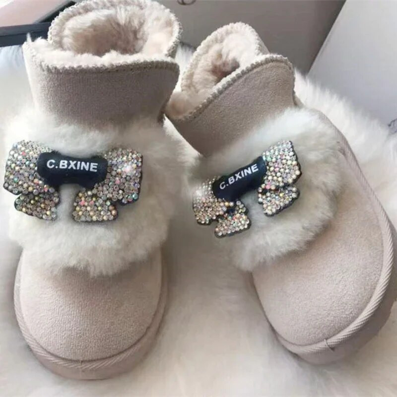 Взуття Дитяче Зимаkid sniega zābaki ziemas meitenes zābaki zēnam plīša kokvilnas apavi Jauki mazuļu silti mazuļu apavi meitenei Kid Bota Para Niña