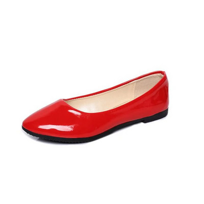 Vasaras rudens Sieviešu vienvietīgi apavi Modes konfektes Krāsa PU ādas apavi Jauni, sekli uzvelkami plakanie apavi Ikdienas ikdienas apavi