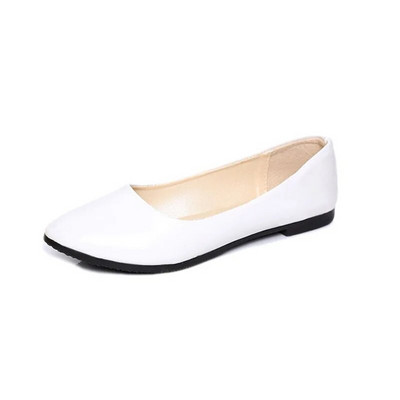 Vasaras rudens Sieviešu vienvietīgi apavi Modes konfektes Krāsa PU ādas apavi Jauni, sekli uzvelkami plakanie apavi Ikdienas ikdienas apavi