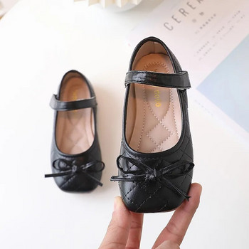 2023 Άνοιξη και Φθινόπωρο Νέο Κορεάτικο στυλ Sweet Girls Μαύρα δερμάτινα παπούτσια Παιδική μόδα με τετράγωνα δάχτυλα Μαλακά απλά φλατ Casual