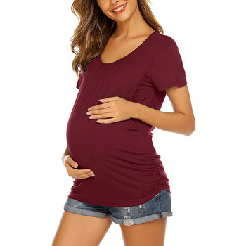 Γυναικεία ρούχα εγκυμοσύνης Μπλούζες θηλασμού Μπλουζάκι θηλασμού Μπλουζάκια εγκυμοσύνης Μπλουζάκια μπλουζάκια μπλουζάκια χρωματιστό καλοκαιρινό πουκάμισο