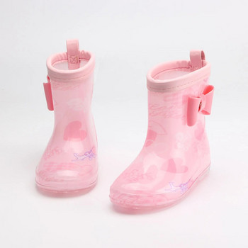 νήπιο παιδικά μπότες βροχής καρτούν bowknot βρέφη αγόρια κορίτσια pvc μπότες βροχής αντιολισθητικά παπούτσια εξωτερικού χώρου πολυτελείς μπότες μεγάλη μπότα