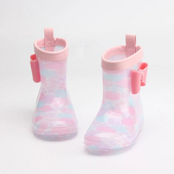 νήπιο παιδικά μπότες βροχής καρτούν bowknot βρέφη αγόρια κορίτσια pvc μπότες βροχής αντιολισθητικά παπούτσια εξωτερικού χώρου πολυτελείς μπότες μεγάλη μπότα