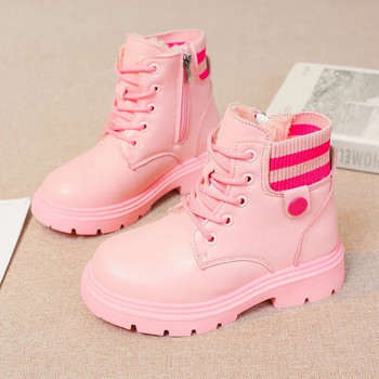 Παιδικές μπότες ροζ κοριτσίστικες μπότες κάλτσες Ευέλικτο πλαϊνό φερμουάρ Παιδική μόδα Casual πριγκίπισσα κοντά μπότες αντιολισθητικές 2023 Νέο βαμβακερό PU