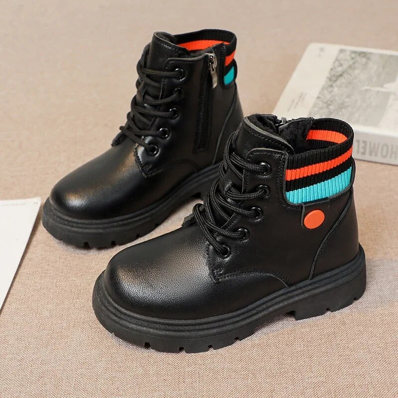 Gyerekcsizmák Rózsaszín Lányok Zoknis csizmák Sokoldalú oldalsó cipzáras Gyerek divat Alkalmi Princess Rövid csizmák Csúszásmentes 2023 Új pamut PU