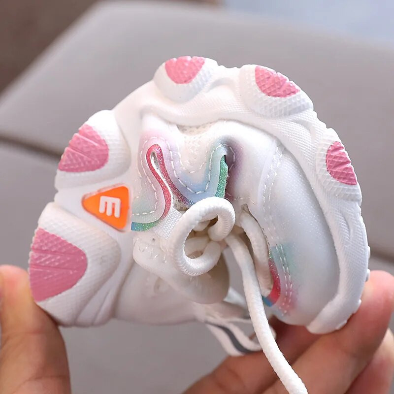 2022-es lélegző kisfiú tornacipő Stretch szövet Divatos baba futócipő rózsaszín iskolai lány sportcipő cipők