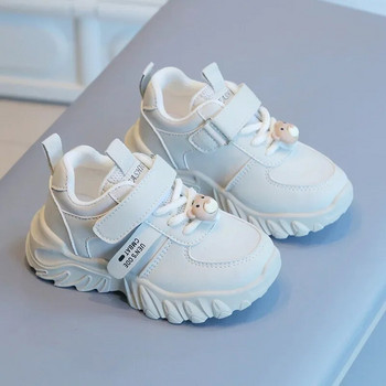 Детски маратонки Детски моден дизайн Бели нехлъзгащи се ежедневни обувки Момчета Момичета Меки топли маратонки Обувки за деца на открито