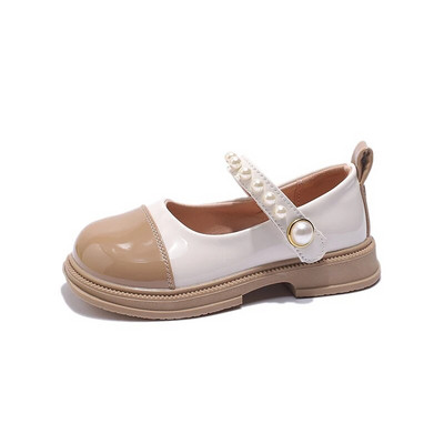 Bērnu meiteņu seklie svārki Krāsu saskaņošana unikāls korejiešu stils Daudzpusīgi mīkstas princešu ādas apavi bērniem Eleganti glancēti PU