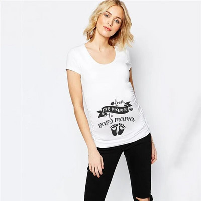 Nyári babafeltöltés 2023 betűs női kismama ruházat terhes rövid ujjú póló Vicces terhességi felső póló, nagy méretű XS-3XL