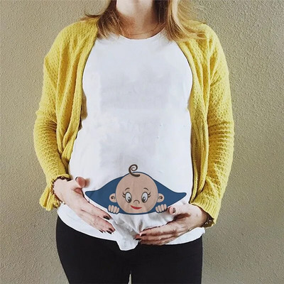 Nyári babafeltöltés 2023 betűs női kismama ruházat terhes rövid ujjú póló Vicces terhességi felső póló, nagy méretű XS-3XL