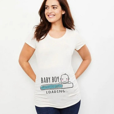 Nyári babafeltöltés 2023 betűs női kismama ruházat terhes rövid ujjú póló Vicces terhességi felső póló, nagy méretű XS-3XL
