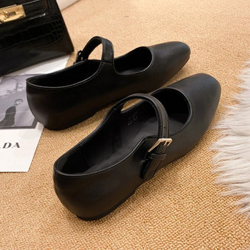 Νέα γυναικεία παπούτσια μπαλέτου Black Mary Janes Παπούτσια Μαλακά άνετα φλατ για γυναικεία φθινοπωρινά λουράκια δερμάτινα παπούτσια 1607N