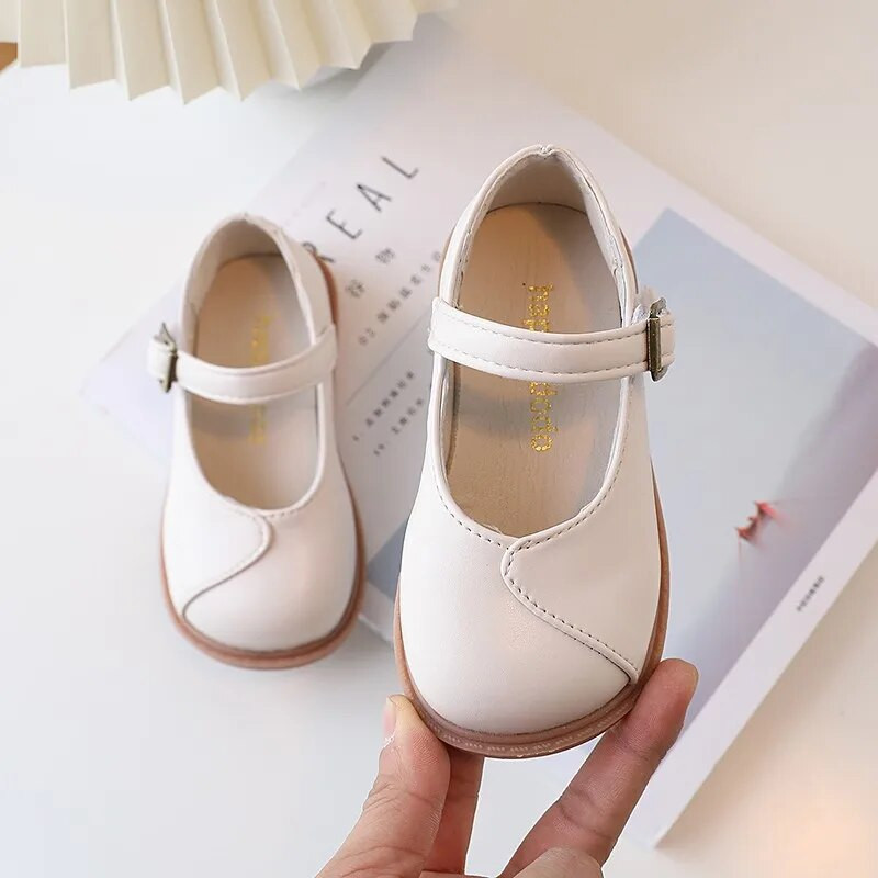 Japonų vaikų paprasto siuvimo vienspalviai mergaičių universalūs laisvalaikio batai 2023 m. pavasario nauji princesės kvadratiniai pirštai Mieli odiniai batai