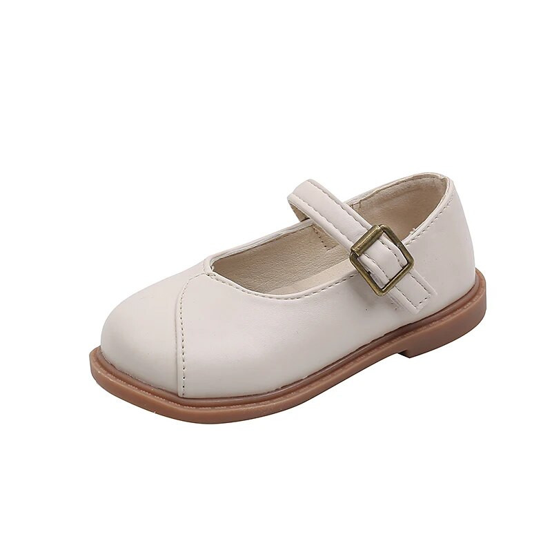 Japonų vaikų paprasto siuvimo vienspalviai mergaičių universalūs laisvalaikio batai 2023 m. pavasario nauji princesės kvadratiniai pirštai Mieli odiniai batai
