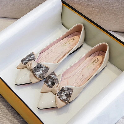 Női balerina lapos cipő Csokornyakkendő, sekély szájú csúszás női lapos női alkalmi lapos cipő Balett lapos zapatoe vc3093