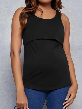 Καλοκαιρινό θηλασμό μπλουζάκι αμάνικο γυναικείο μπλουζάκι Matenity νοσηλευτικά ρούχα εγκυμοσύνης μόδας casual ρούχα