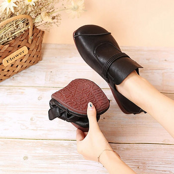 Νέα άφιξη Ρετρό γυναικεία φλατ παπούτσια Μόδα Στρογγυλά παπούτσια Γυναικεία φθινοπωρινά παπούτσια Χαμηλά τακούνια Botas Woman Pu Δερμάτινα παπούτσια
