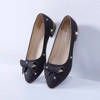 Летни единични обувки с плосък дебел ток и остри модни съчетания, дишащи дамски ежедневни обувки с плитка уста