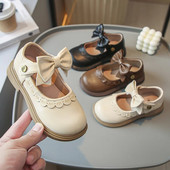 2023 Lolita stil Dječje modne svestrane mašne Čipkane dječje mekane jednostavne neklizajuće britanske natikače u britanskom stilu Princess mokasine s poliuretanskom isporukom u paketu