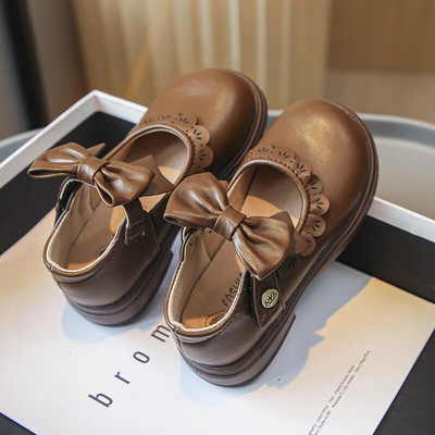 2023 Lolita stil Dječje modne svestrane mašne Čipkane dječje mekane jednostavne neklizajuće britanske natikače u britanskom stilu Princess mokasine s poliuretanskom isporukom u paketu