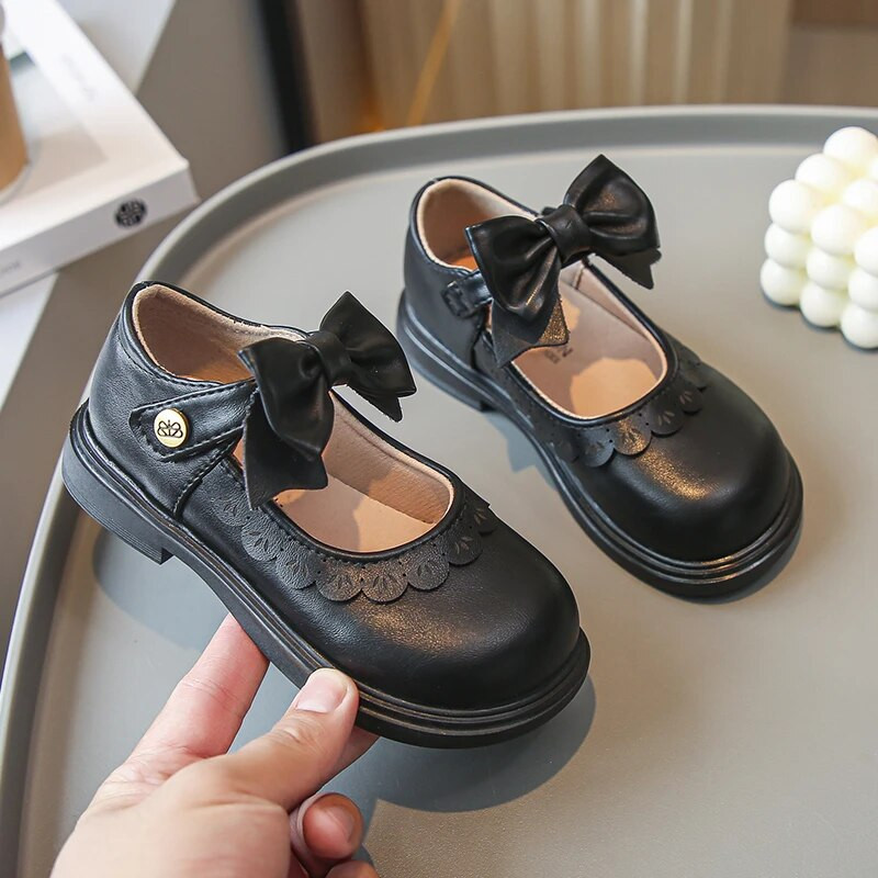 2023 Lolita stil Dječje modne svestrane mašne Čipkane dječje mekane jednostavne neklizajuće britanske natikače u britanskom stilu Princess mokasine s poliuretanskom isporukom u paketu