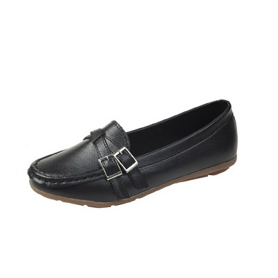 Sieviešu Oksfordas apavi ar dubultu sprādžu slīdēšanu plakaniem apaviem Sieviešu plakaniem melniem apaviem Šūšanas laivu apavi Ikdienas zapatillas mujer 9891N