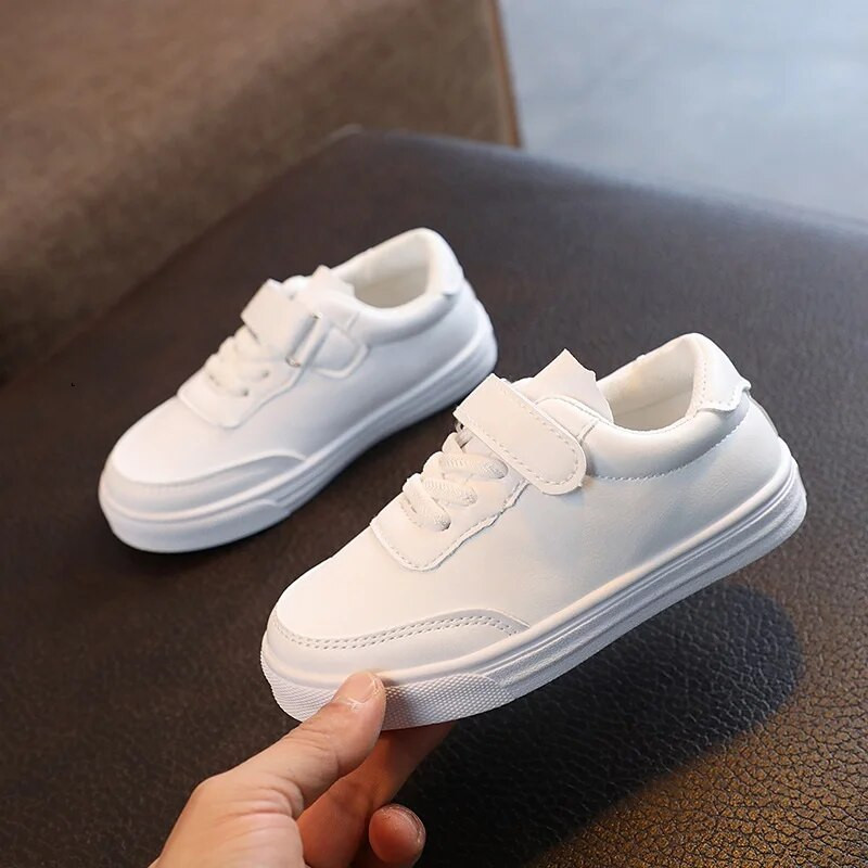Kruleepo Djeca Studenti Školske bijele cipele za slobodno vrijeme Bebe Djevojčice Djeca Dječaci Čvrsta PU koža Sportske tenisice Trčanje Tenis Schuhe