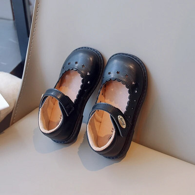Nove mekane dječje ležerne cipele 2023. Nove jednostavne neklizajuće cipele od čipke u francuskom stilu, dječje modne kožne cipele za djevojčice Jednostavne jednobojne