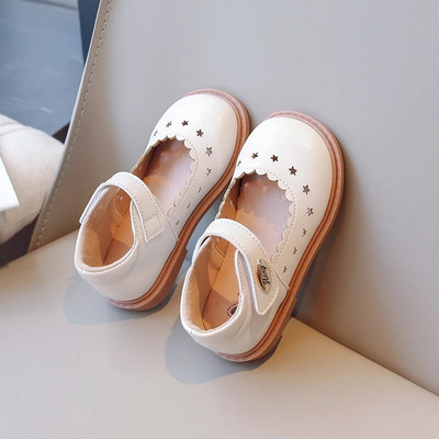 Nove mekane dječje ležerne cipele 2023. Nove jednostavne neklizajuće cipele od čipke u francuskom stilu, dječje modne kožne cipele za djevojčice Jednostavne jednobojne