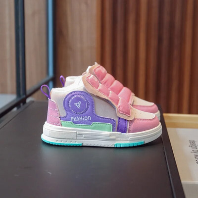 Poiste kingad vabaaja tossud poistele, laste kingad tüdrukule Pehmest nahast pöörleva nupuga talveplüüs tüdrukule Ботинки Для Девочки Zapatos